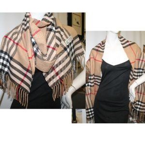New Iconic Nova Check Print Italian Design Super Soft Fringe Scarf Shawl